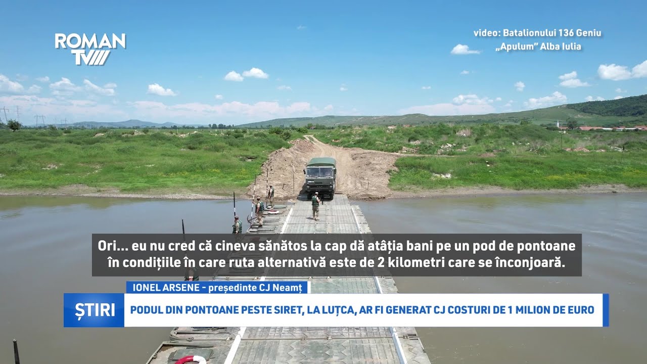 Podul din pontoane peste Siret, la Luțca, ar fi generat CJ costuri de 1 milion euro