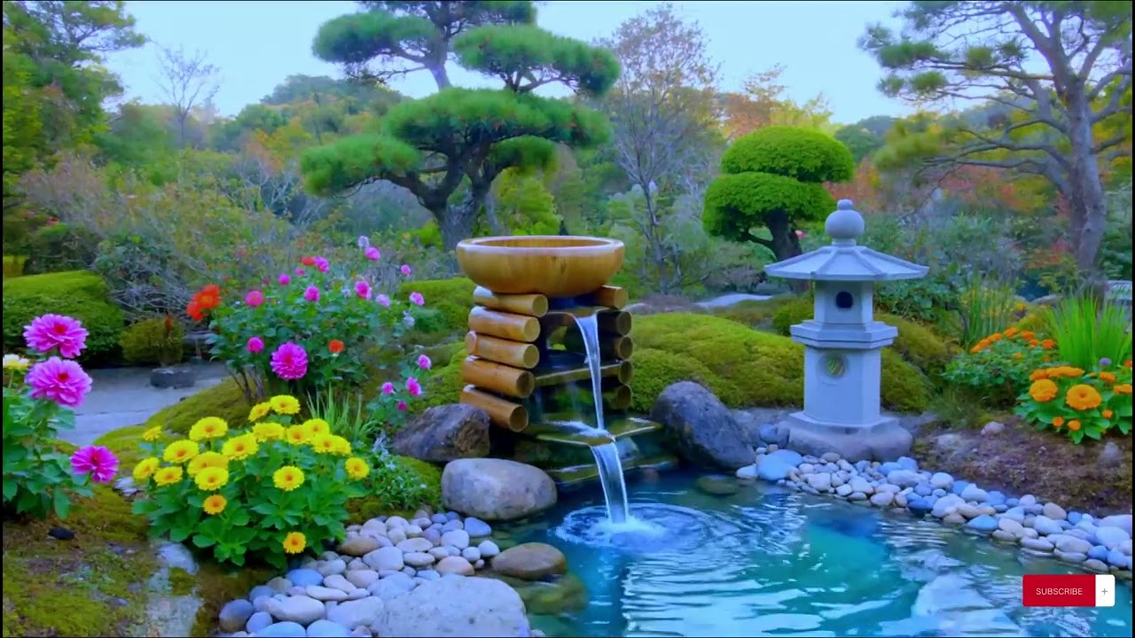 Relaxing Piano Music in a Peaceful Zen Garden 🌿 Soothing Water Sounds for Deep Calm
