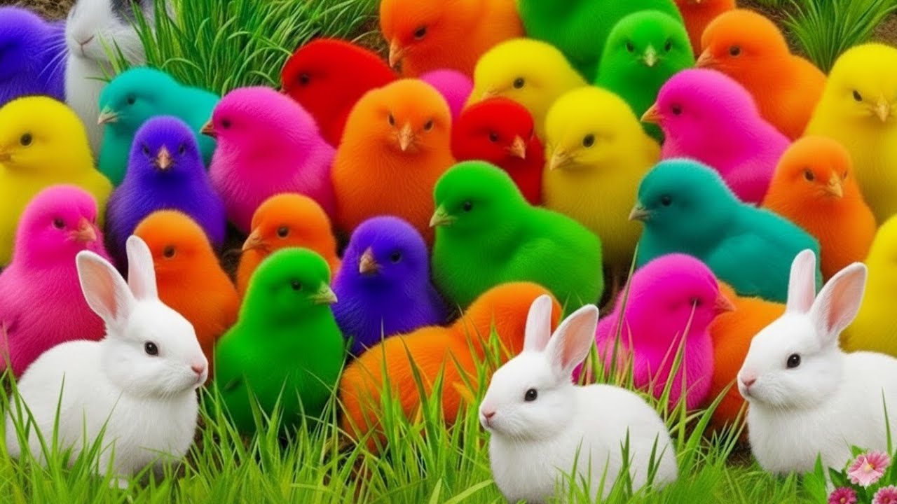 Ayam Warna warni Sepunggur,Ayam Rainbow,Bebek Angsa Kelinci Lucu terbaru!!