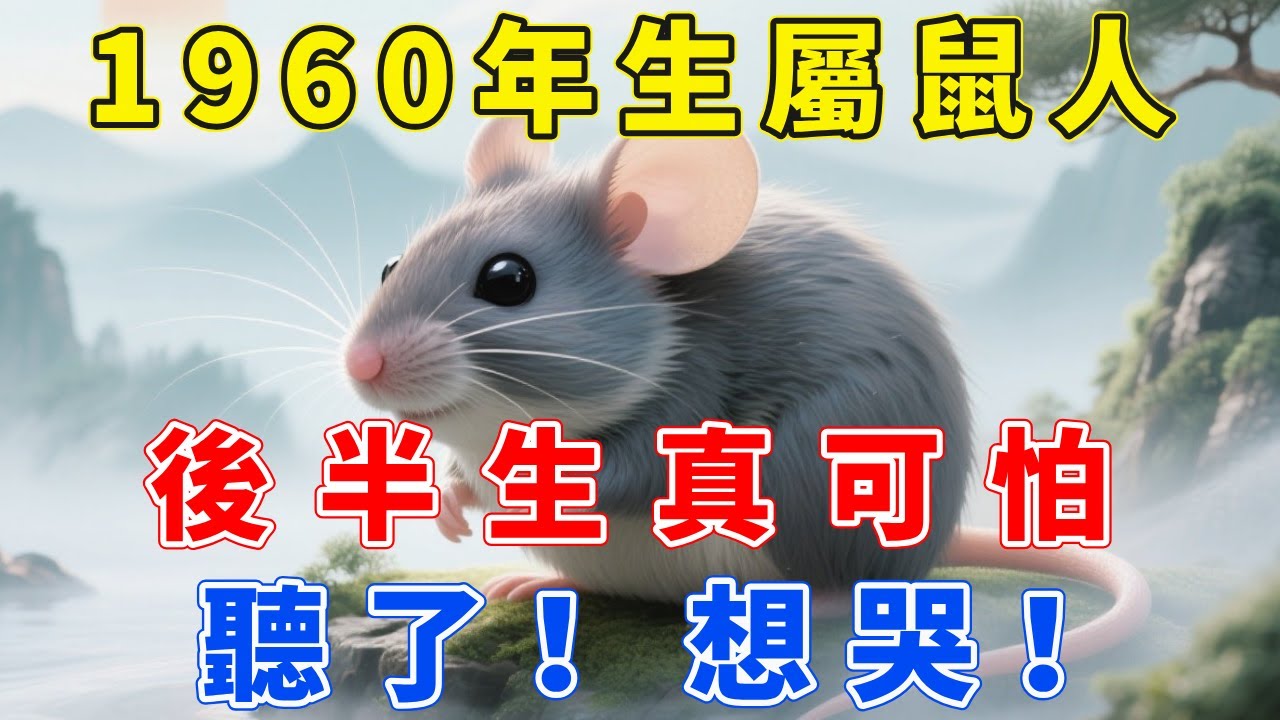 屬鼠人，1960年庚子年生，後半生太可怕！聽了！想哭！屬鼠人不見此視頻，遺憾終身！【福慧生肖】#生肖 #運勢 #風水 #財運 #命理