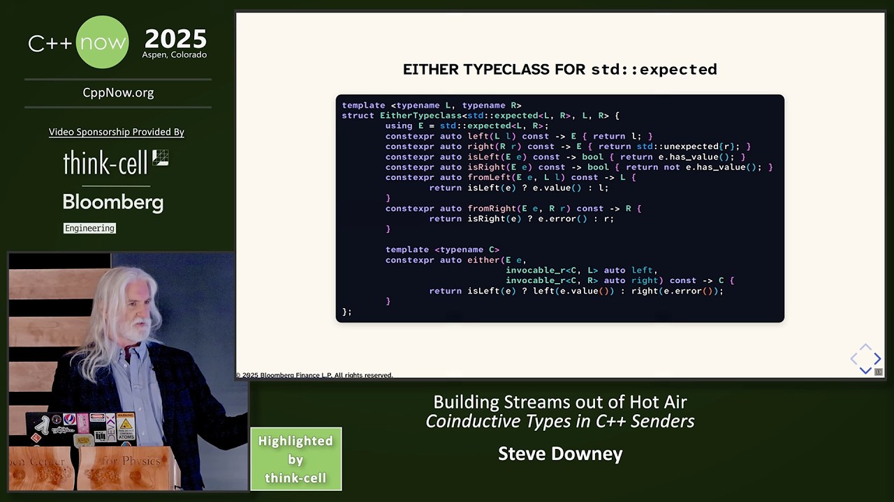Coinductive Types in C++ Senders - Building Streams out of Hot Air - Steve Downey - C++Now 2025