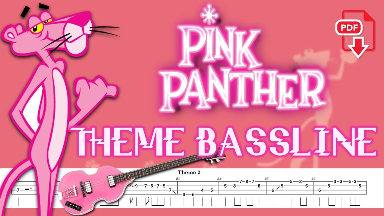 Pink Panther  - Theme Song (🔴Bass Tabs | Notation) @ChamisBass #pinkpanter  #chamisbass