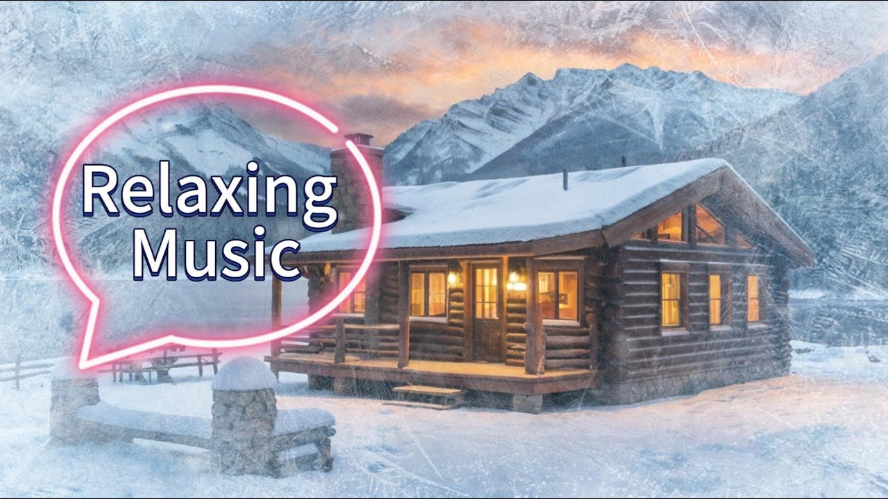 ❄️ Snow-Covered Hut | Snowy Mountains & Falling Snow| 10 hr Relaxing Sleep Music for Stress Relief🌙🎶