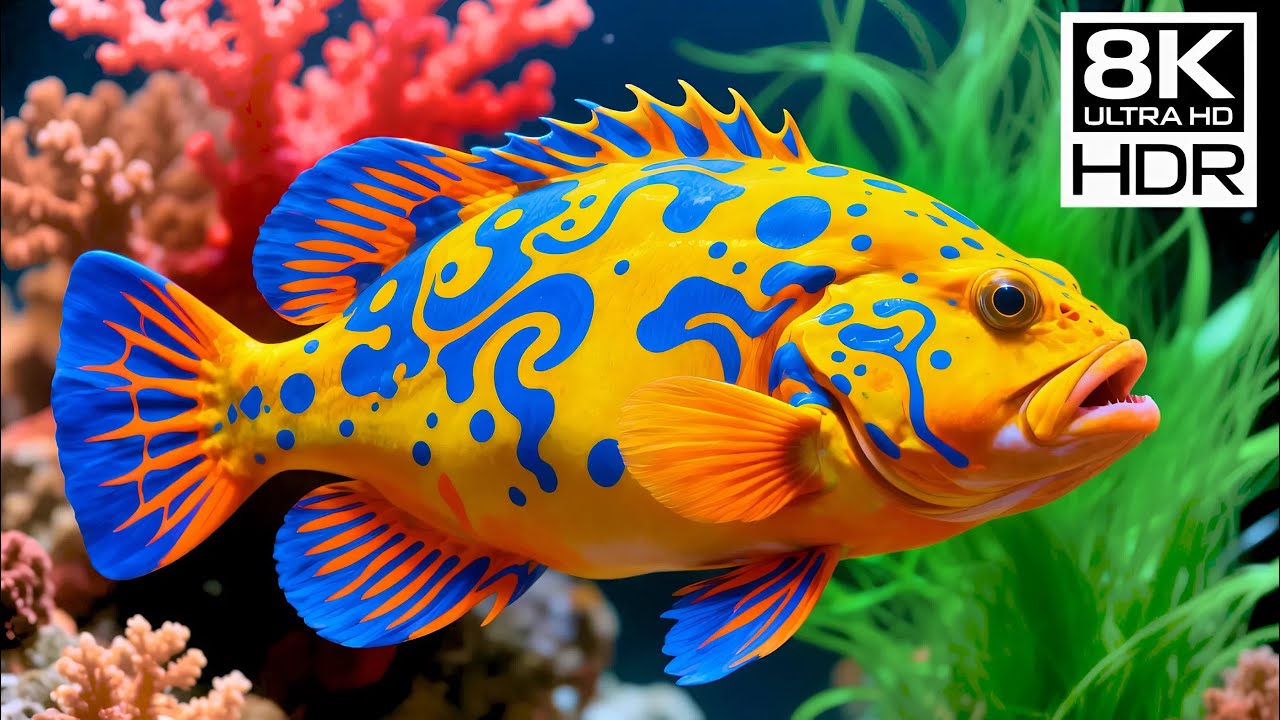 🐠 8K Ultra HD | Into the Aquarium Blue — Exploring Hidden Ocean Life