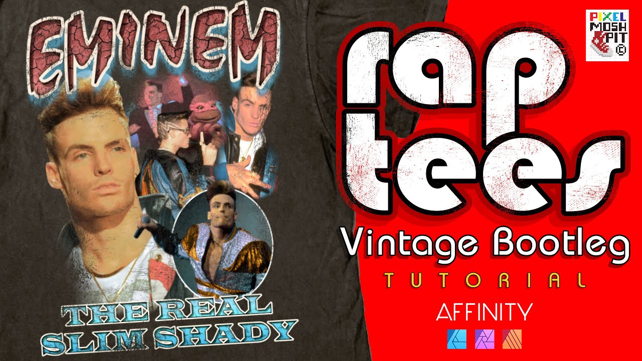 Rap Tee, Vintage Bootleg Design Tutorial (Full Demo/Process)