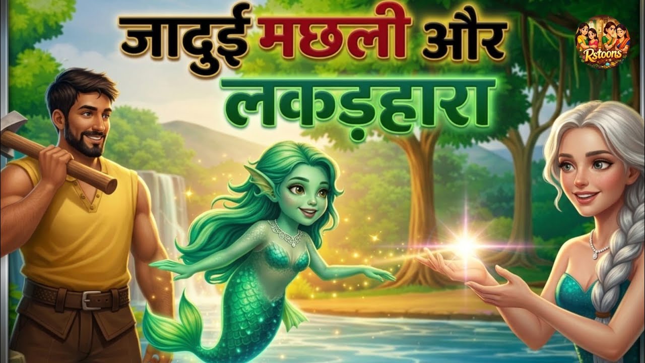 ईमानदार लकड़हारा और उसकी दो लालची पत्नियां | #hindi#cartoon 