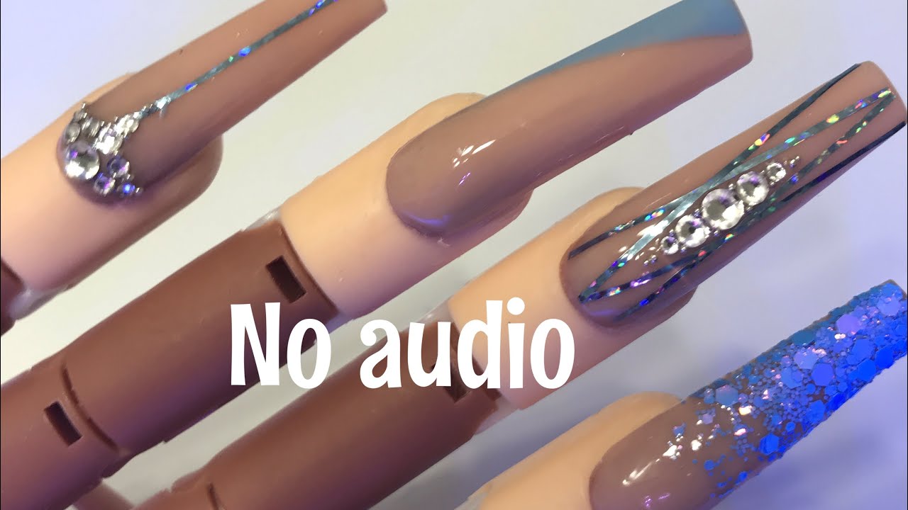 No audio! Easy beginner nail tech tutorial | New Year 2021 nail design