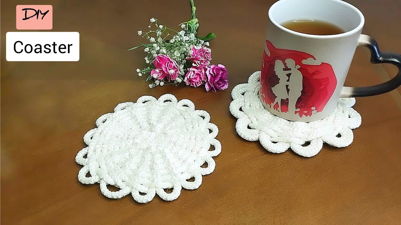 DIY | Easy Macrame Coaster using Waste Cords : Macrame Coaster Tutorial