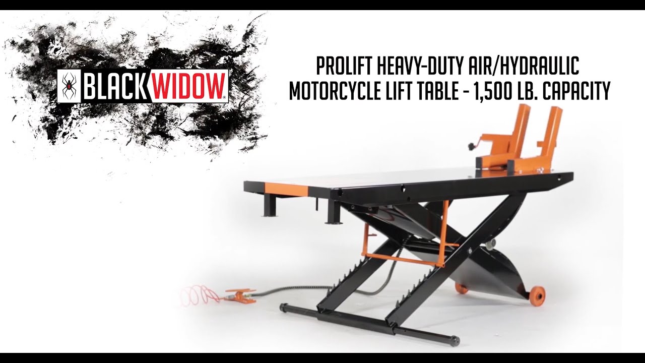 Black Widow ProLift Heavy Duty Air Hydraulic Motorcycle Lift Table