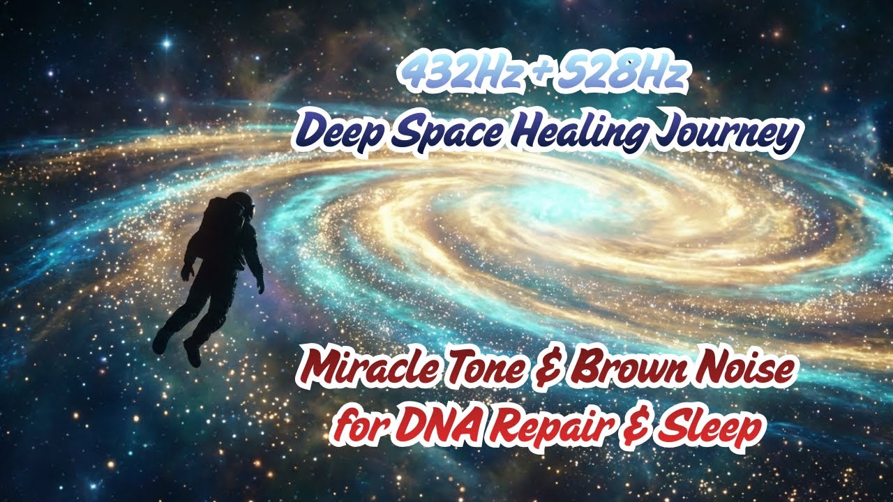 432Hz + 528Hz Deep Space Healing Journey | Miracle Tone & Brown Noise for DNA Repair & Sleep