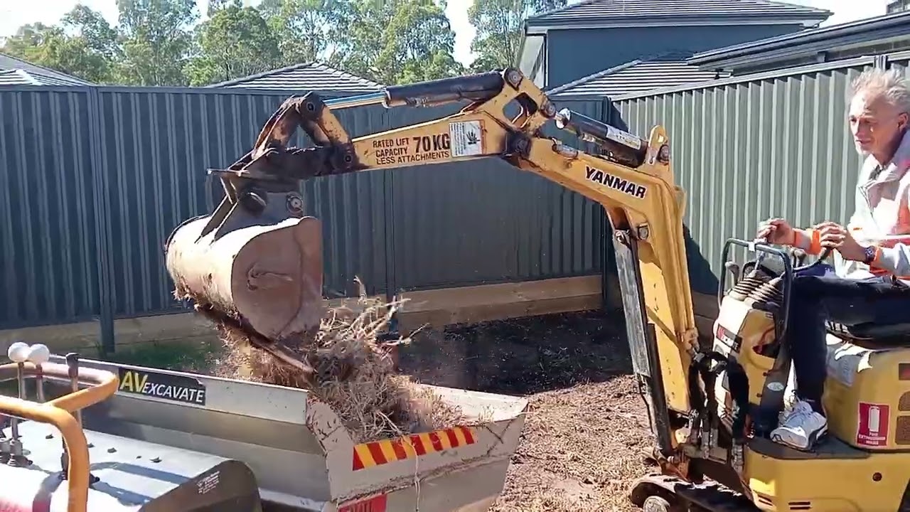 Yanmar mini and dumper striping grass