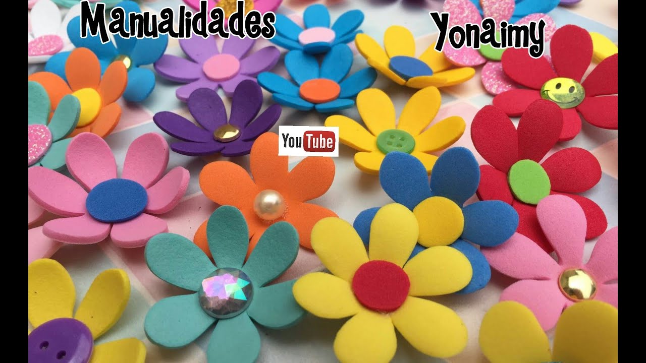 FLORECITAS MEDIANAS HECHAS CON FOAMY O GOMA EVA