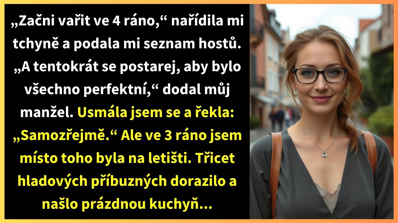 &bdquo;Začni vařit ve 4 r&aacute;no,&ldquo; nař&iacute;dila mi tchyně a podala mi seznam hostů. &bdquo;A tentokr&aacute;t se postarej,