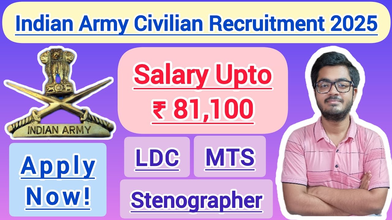 Indian Army Civilian Recruitment 2025 || LDC, MTS, Steno, Lab Assistant || Eligibility, Exam Pattern
