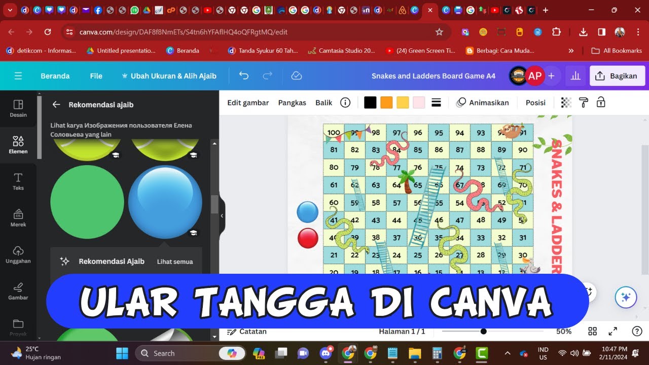 CARA MEMBUAT DAN MEMAINKAN GAME ULAR TANGGA DI CANVA