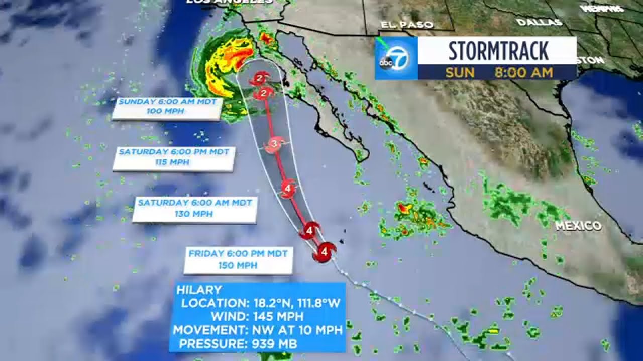 Hurricane Hilary LIVE tracker: Follow Hilary's projected path