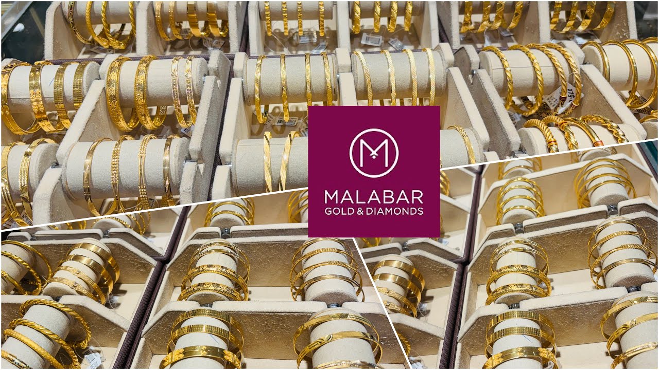 Latest Malabar gold lightweight everyday wear single gold bangles and bangle set designs with Price