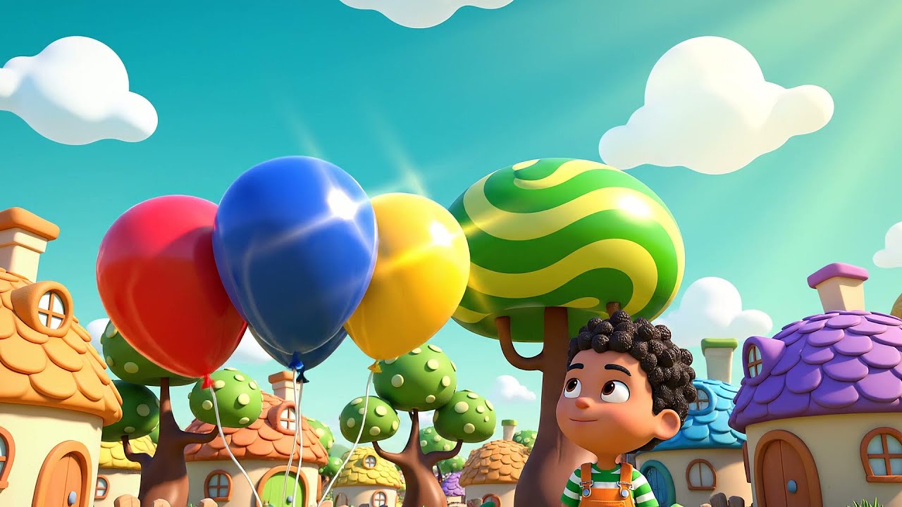 Três Pequenos Balões de Brinquedo Flutuam | Canções Infantis e Rimas para Crianças