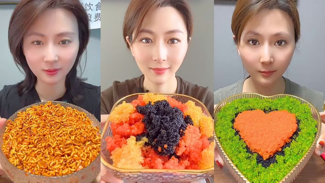 Chinese Colorful Fish Roe & Spicy Seafood ASMR | Crunchy Eating Sounds #42
