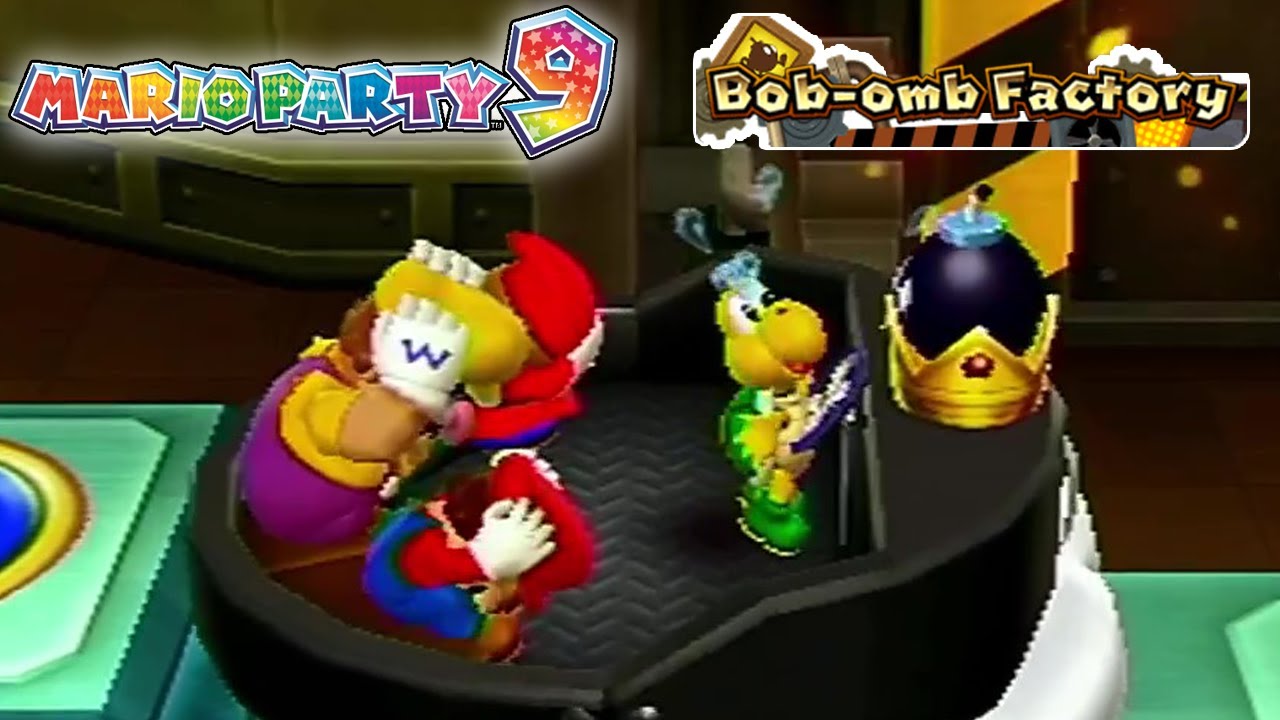 Mario Party 9 - Mario VS Shy Guy VS Wario VS Koopa Troopa - Bob-omb Factory (Master Difficulty)