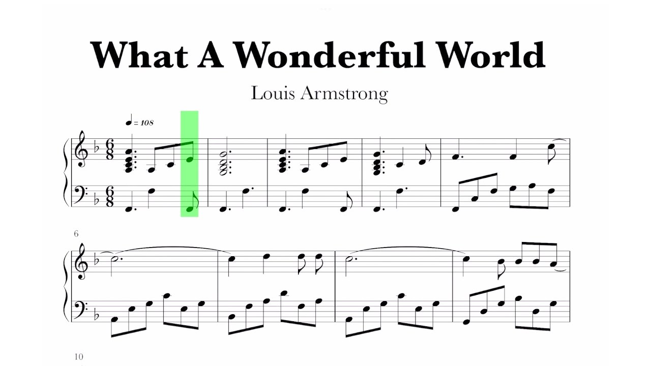 Louis Armstrong - What A Wonderful World Sheet Music