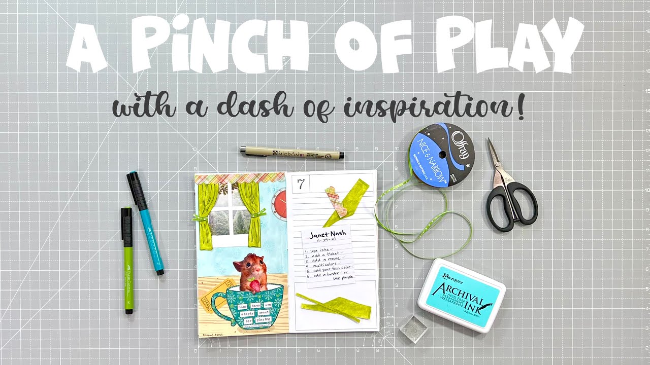 A Pinch of Play #10 - Art Journal Page - Janet Nash Prompts