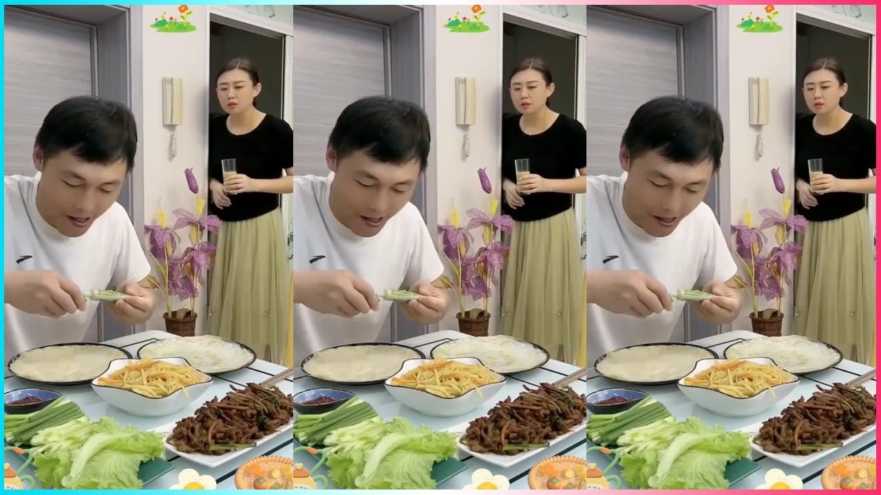 😋😂Funny Husband and Wife Eating Show: Epic Food Battle! 🤣😂 #funnyvideo #vlog21