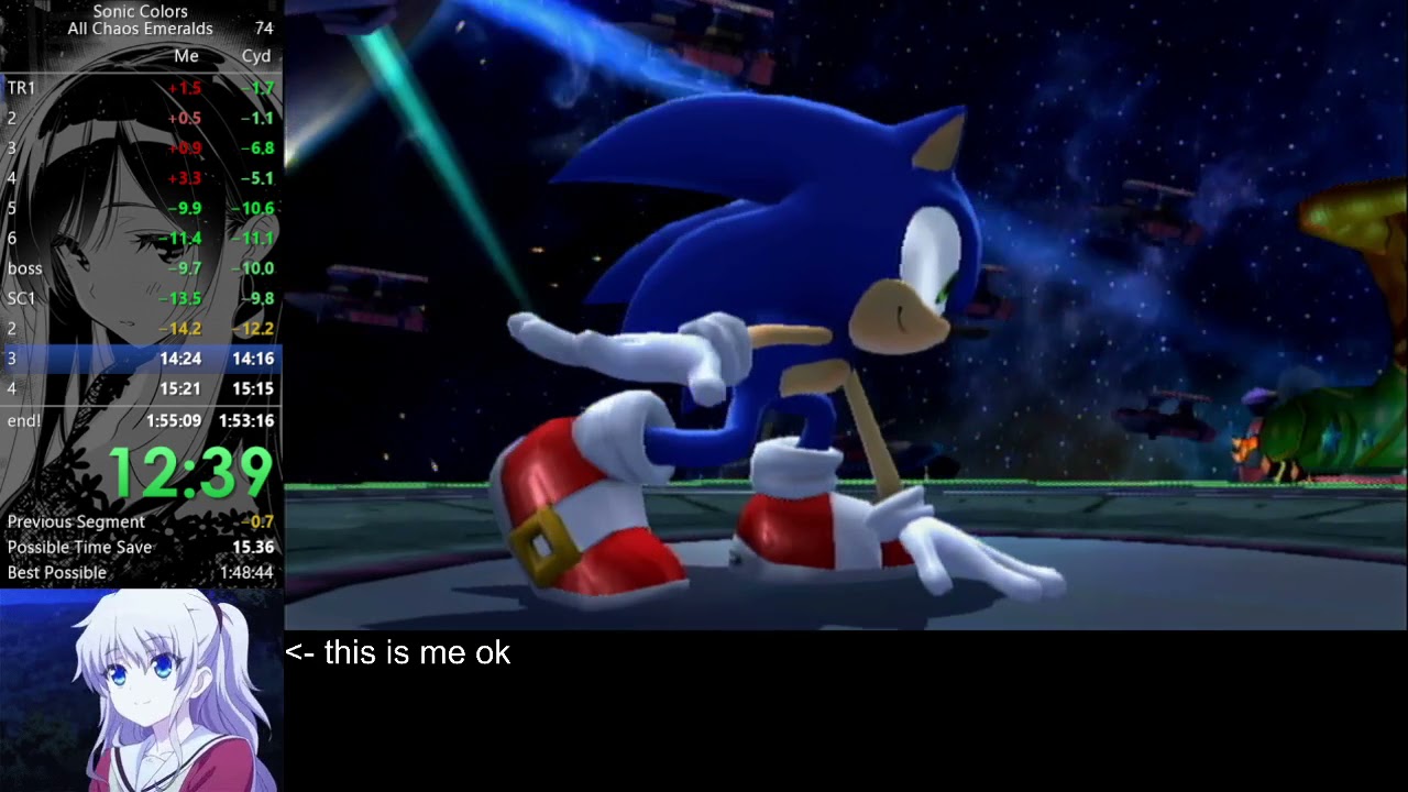 Sonic Colors - All Chaos Emeralds (100%) Speedrun in 1:51:57