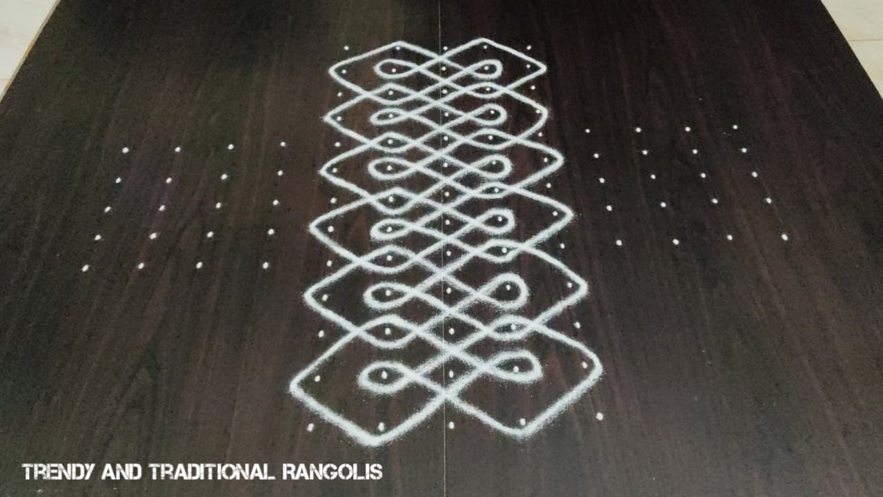 Latest kambi kolam | 13-5-5 dots melikala muggulu |easy sikku kolam |Trendy and traditional rangolis