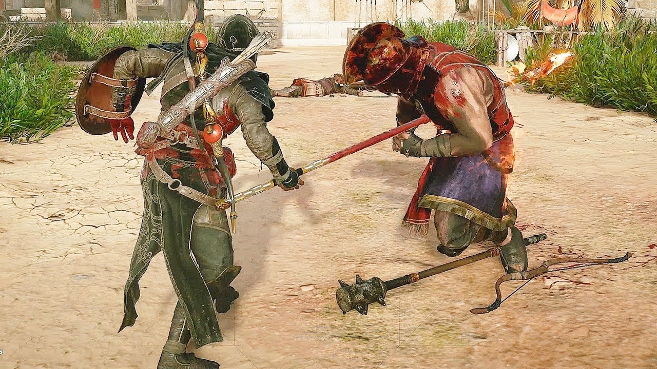 Assassin's Creed Origins Bark of Ra Brutal Combat & Thebes Free Roam