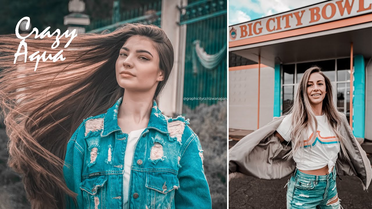Crazy Aqua Color Grading ( Photoshop Tutorial + Free Preset )