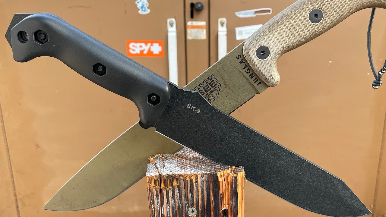 Becker BK9 vs ESEE Junglas tabletop comparison