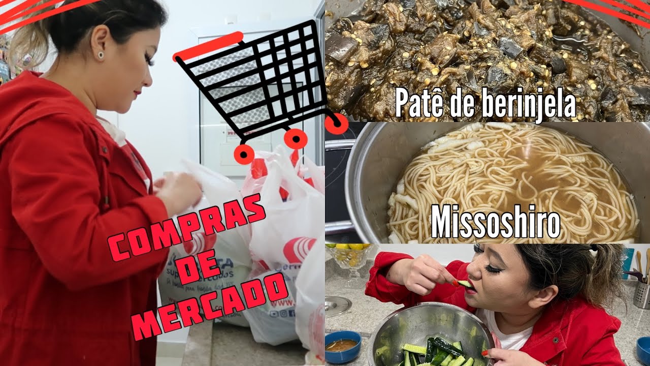 Compras de mercado + Janta rápida (missoshiro e pepino desidratado)