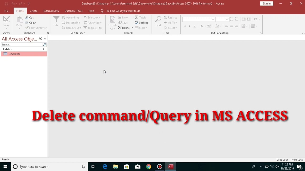 Delete Query in MS ACCESS practical examples in Hindi/Urdu