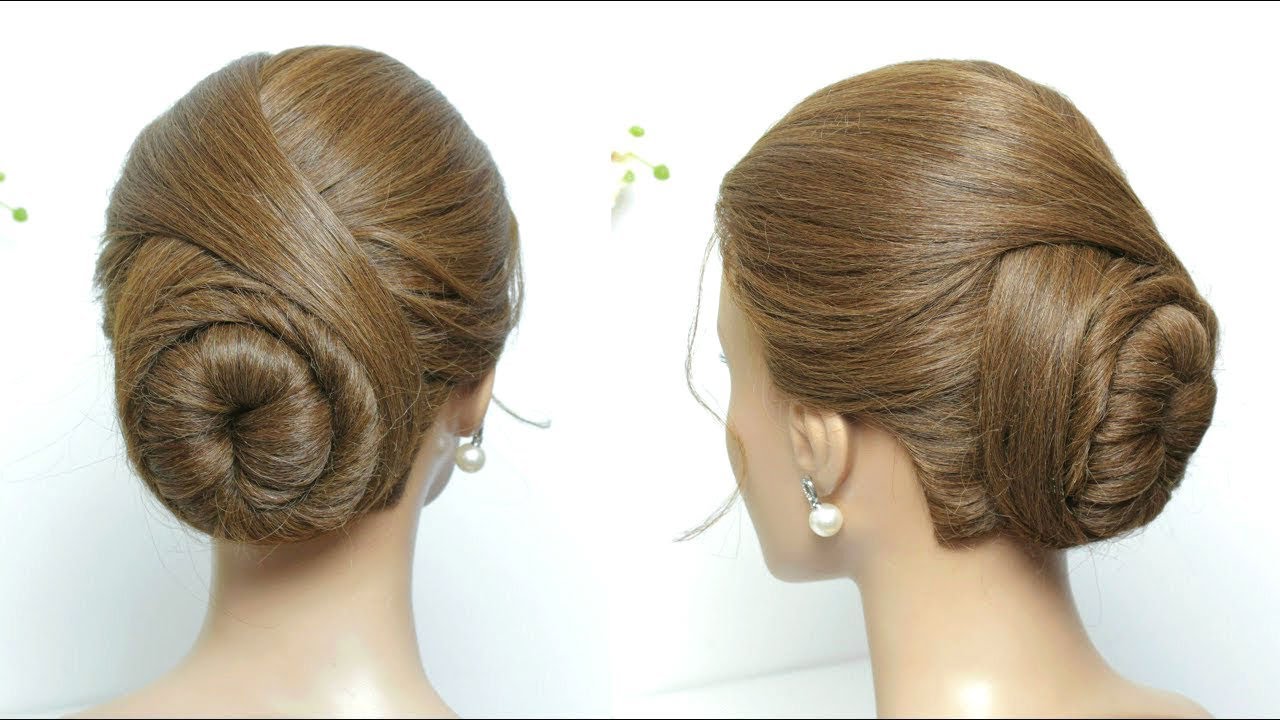 Juda Style. Easy Bridal Bun Hairstyle For Long Hair Tutorial.