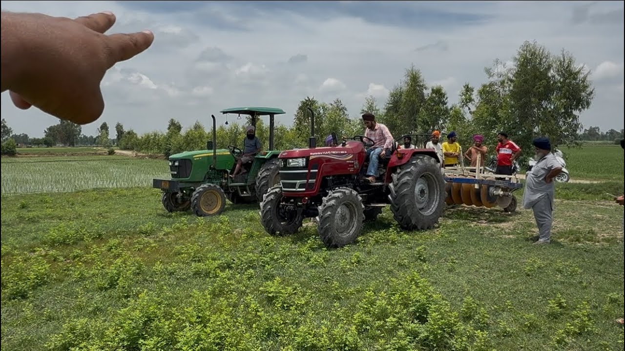 Yuvo tech 585 4*4 vs John deer 5050d 4*4 #farming #youtubeshorts #jattlife #mahindra #johndeere