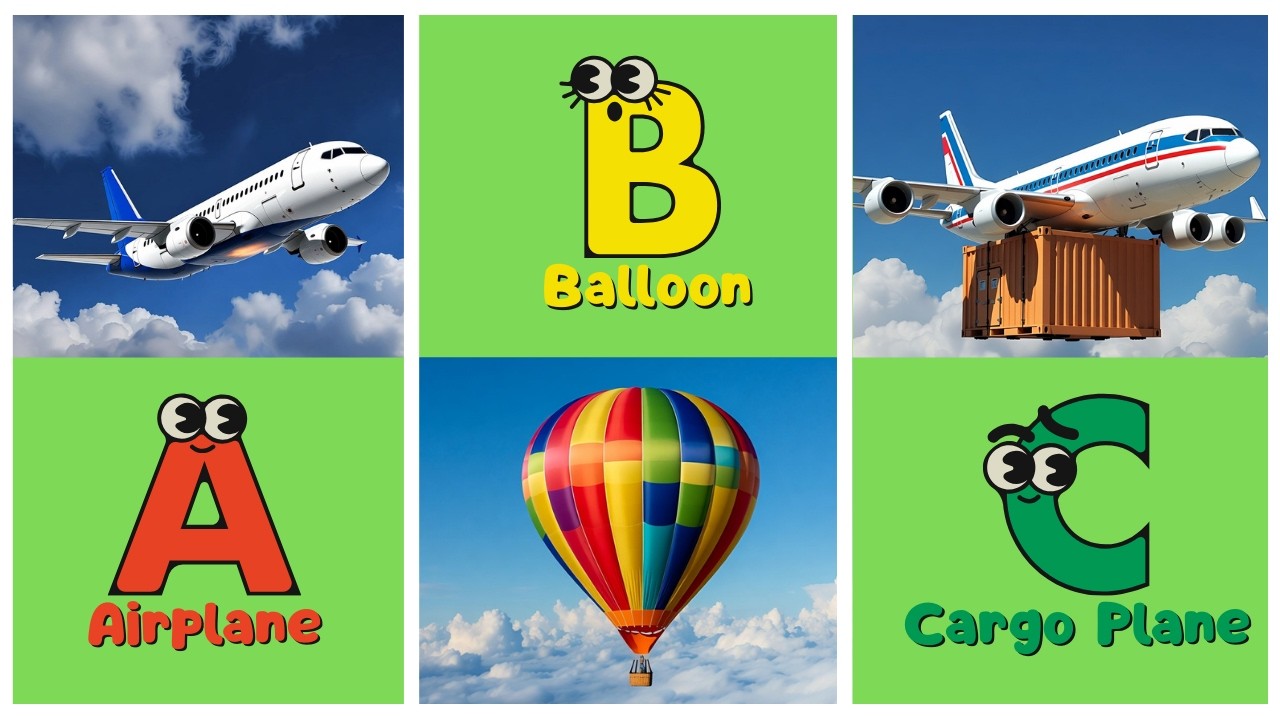 🚁Learn Flying Machines Alphabet A–Z | Kids Educational Song | Energypac Kids TV