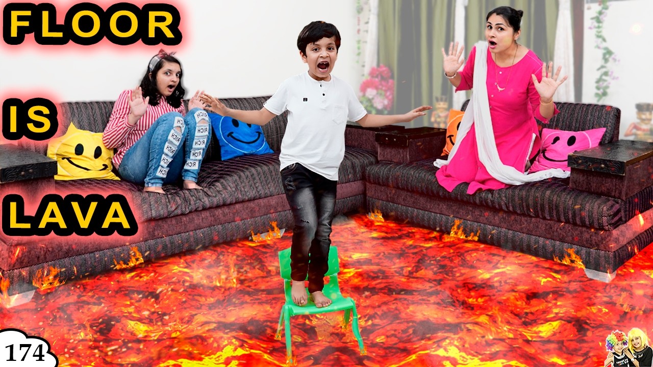 FLOOR IS LAVA | Comedy Family Challenge | 24 Hours Challenge | Ep 174 Aayu and Pihu Show