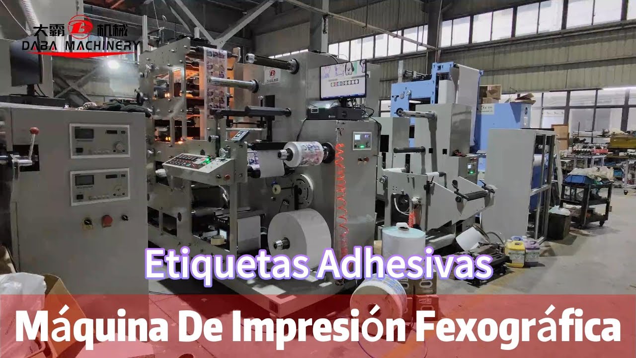 DABA Máquina troqueladora flexográfica de etiquetas adhesivas de 6 colores y 2 torres