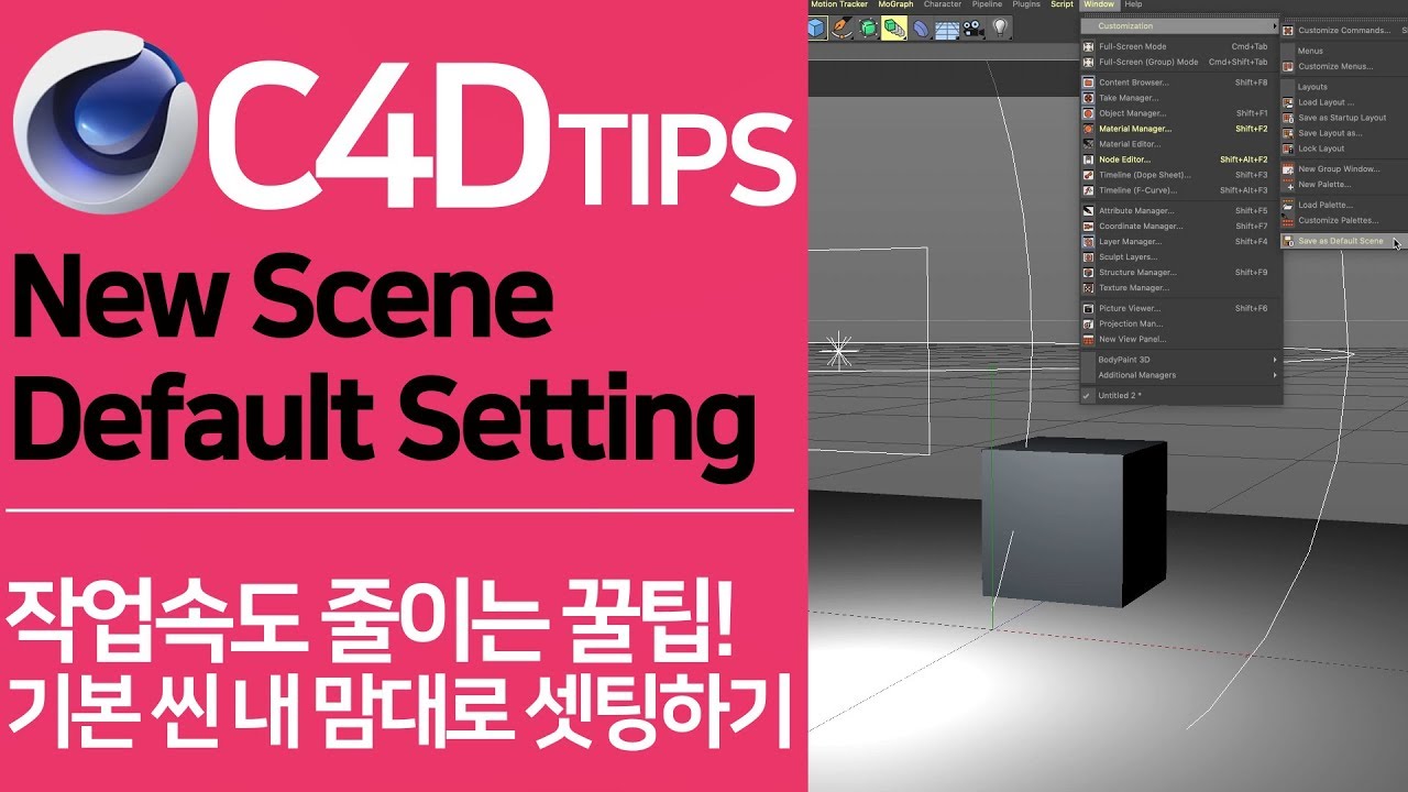 C4D TIPS - 내 입맛에 맞춘 기본 씬 셋팅하기 | New Scene Default Setting