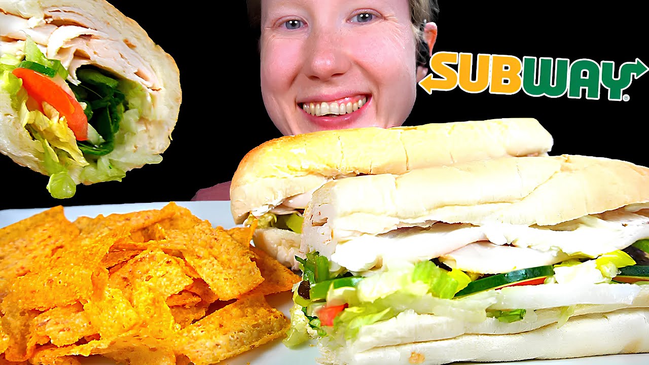 ASMR SUBWAY TURKEY SANDWICH MUKBANG EATING SOUNDS