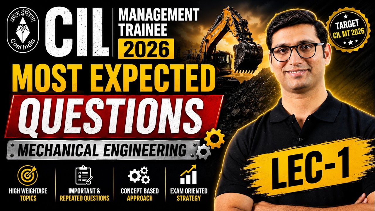 CIL MT 2026  Most Expected Questions | Mechanical Engineering | LEC-1 | Must Practice!