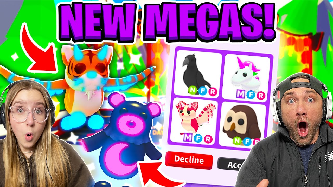 We Trade The Mega Winged Tiger and Mega Lunar Moon Bear in Roblox Adopt Me! 😲😳