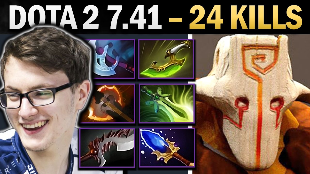 Juggernaut Dota 2 7.41 with Butterfly and 24 Kills - Dota 2 Gameplay