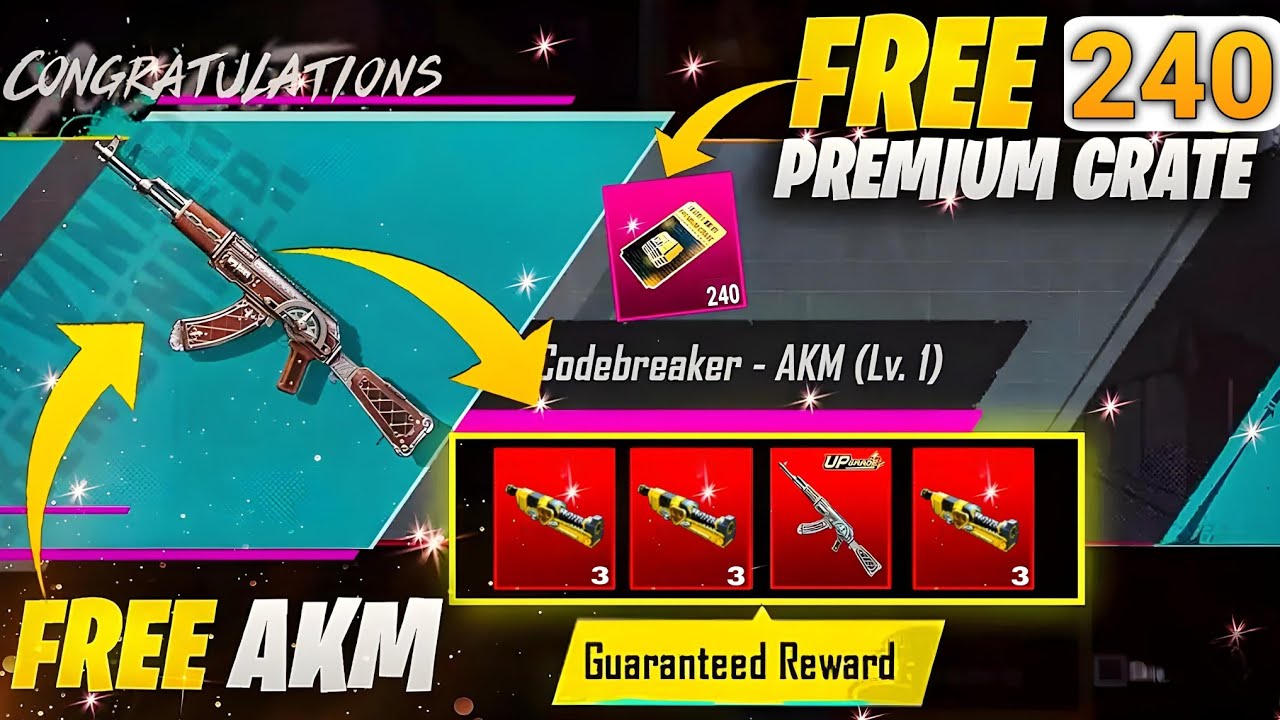 FREE 240 Premium Crate Opening 🔥 Guaranteed 3 Materials & AKM Skin!🥳 | PUBG MOBILE😍