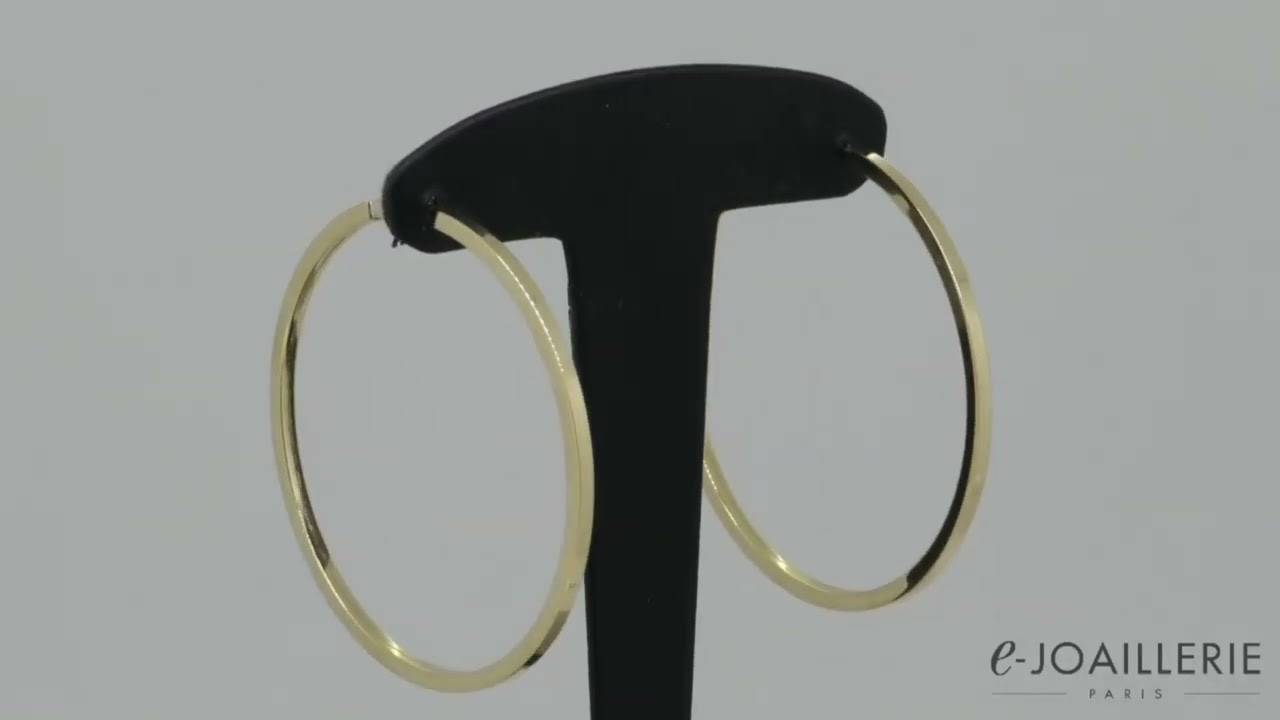 Boucles d'oreilles or jaune 18 carats cr&eacute;oles 45 mm - www.e-joaillerie.com
