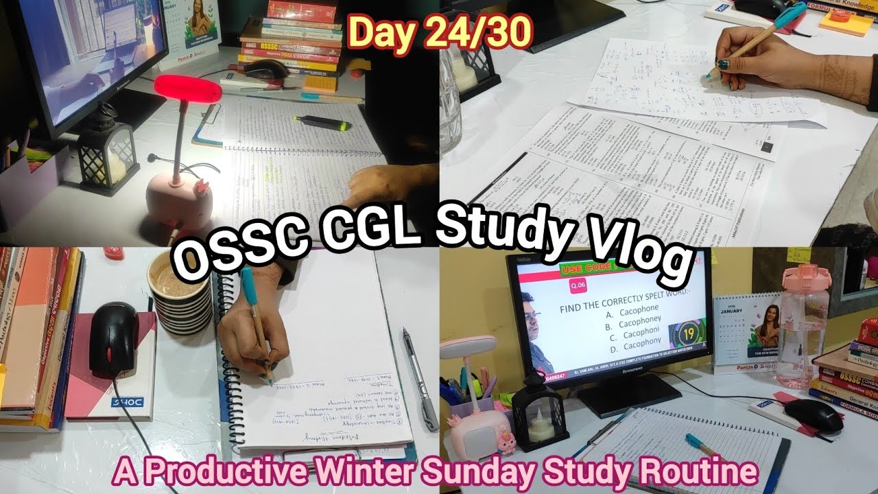 A Productive Winter Sunday Study Vlog ✨ | OSSC CGL | Study with me | 