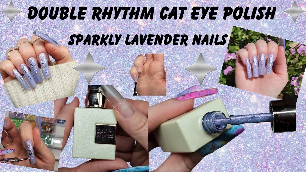 💜✨Double Rhythm Cat Eye Gel Polish | Sparkly Lavender Nails💜✨ | Gel X Nails | #cateye #nails #gelx