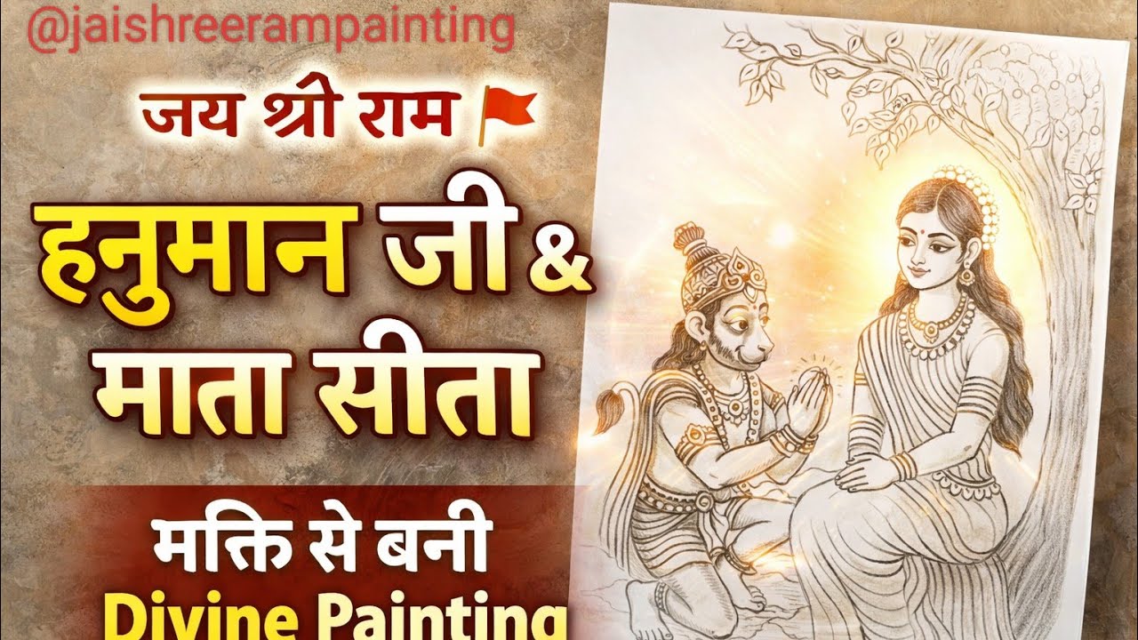हनुमान जी और माता सीता की भक्ति से बनी 🙏Pencil Art ✍️| Jai Shree Ram Divine Painting | Step by Step🙏