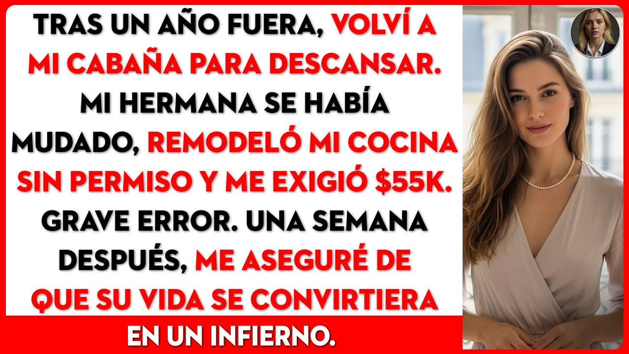 Mi hermana ocupó mi cabaña sin permiso, remodeló la cocina y usó todo mi dinero